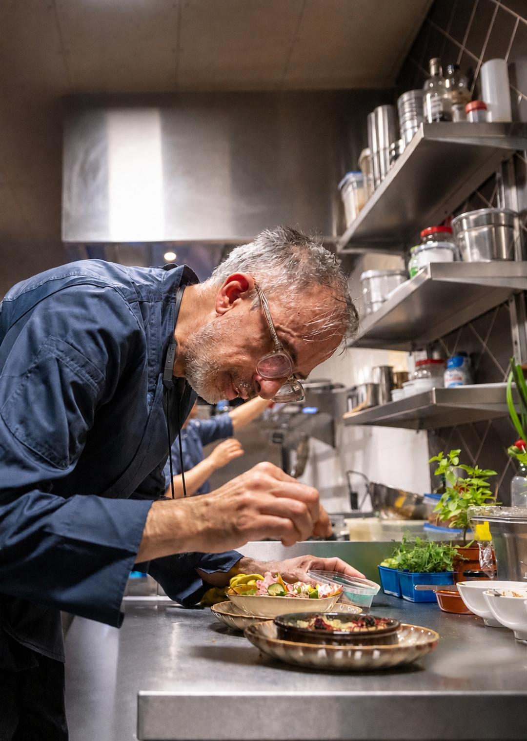 Chef Eduard Roesdi aan de pass